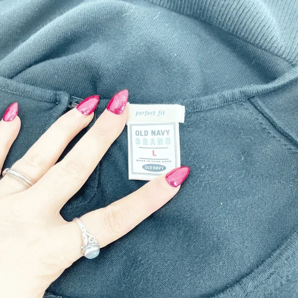 Old Navy Womens Slub Knit Scoop Neck T Shirt Size L Black EasyWear Perfect Fit - Picture 4 of 4